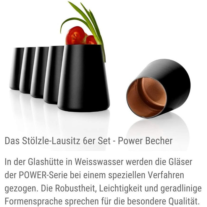 Набір склянок 380 мл, 6 предметів, чорний/бронза Power Stölzle Lausitz