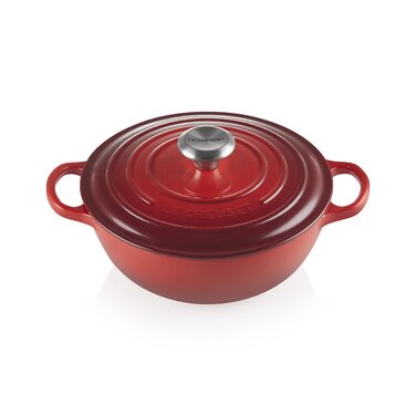 Чавунна каструля Le Creuset Signature, 24 см, 4,1 л, для всіх типів плит та індукції (Вишнево-червоний)