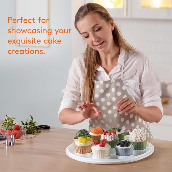 Контейнер для торта 27 см з кришкою та ручкою, білий Lifewit