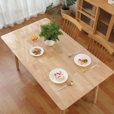 Прозорий захисний чохол для скатертини Ever Fairy, 2,0 мм, ПВХ-килимок, захисний чохол для кухонних меблів, їдальні, дерев&39яних меблів (60 x 110 см) (прозорий з філеними кутами 2 мм, 90 x 160 см (прямокутний))