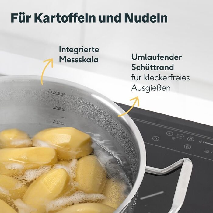 Набір каструль з нержавіючої сталі зі скляними кришками, 3 предмети Silberthal