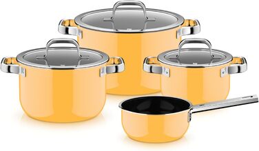 Набор кастрюль со стеклянными крышками, 4 предмета, желтый Fusiontec Mineral Pro WMF