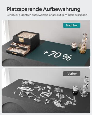 Шкатулка органайзер для ювелирных изделий 3-уровневая черный SONGMICS