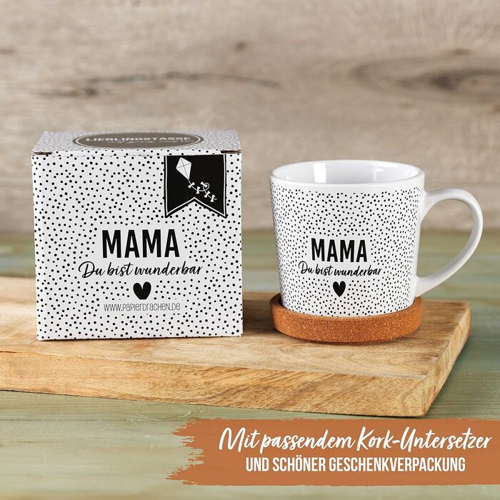 Паперовий дракон. Високоякісна керамічна кружка з корковою підставкою в тон - прикраса столу - журнальний столик - кавова кружка - у повітрі - на Великдень (мама)