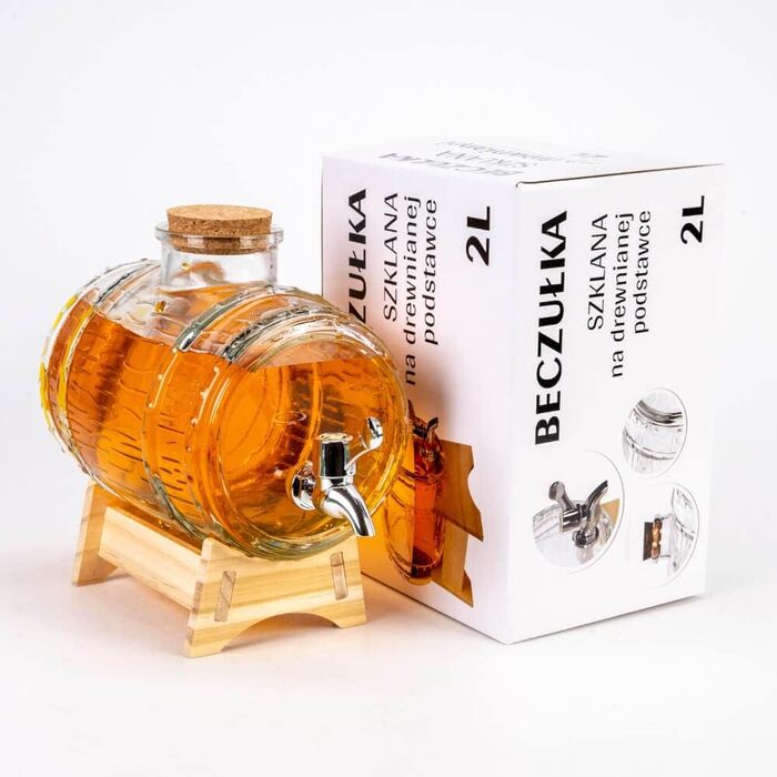 Стильный диспенсер в форме бочонка 2 л SUPERBUTELKI.PL