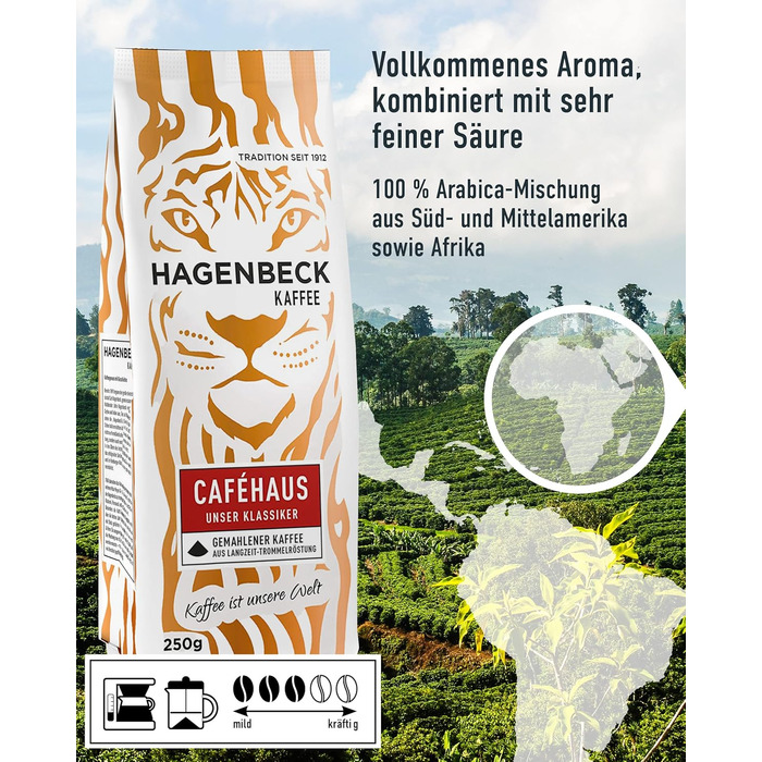 Кава - Кав&39ярня - Смажена кава - Мелені кавові зерна - 250 г - 100 арабіка - Ароматна - Традиційна кавова суміш (Подарунковий набір (5 упаковок), 250 г (5 упаковок))