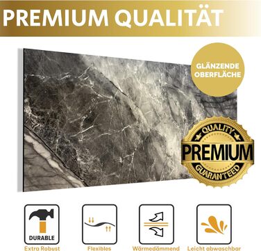 Стінові панелі AS Country Stone під мармур 60x120 см ПВХ-облицювання стіни з пластикових панелей для кухні, ванної кімнати тощо Панель кухонного фартуха (4 шт., Shadow)