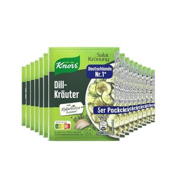 Заправка для салату Knorr з кроповими травами для смачної заправки для салату з натуральними інгредієнтами* 5 x 3 порції 15 кропових трав 9 г (75 упаковок)