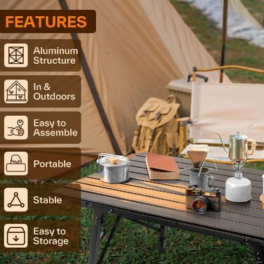 Складной стол для кемпинга и пикников черный Sportneer