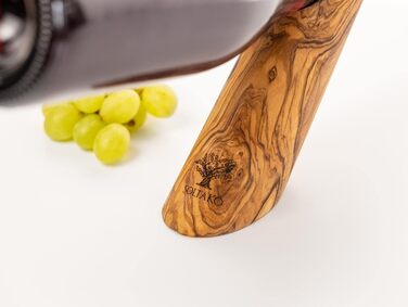 Тримач для винних пляшок SOLTAKO з ексклюзивного оливкового дерева, тримач для пляшок, тримач для вина Ідея подарунка Природа Прикраса столу Підставка для вина 30 см