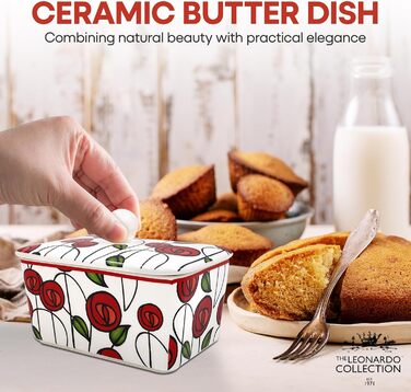 Маслянка з кришкою, китайська кераміка, з гарними акварельними мотивами, розроблена галереєю Дженніфер Роуз для Busy Bees (Mackintosh)