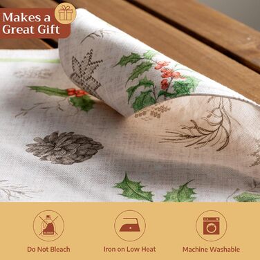 Бавовняні килимки для серветок, набір з 4 шт. , декоративні килимки для серветок, пасхальні килимки, що миються, для свят, вечерь, весни, літа (33 см x 48 см) (27 - Різдвяна роса), 39Hermine 100