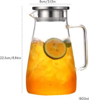 Стеклянный заварочный чайник 1,8л COMTERVI