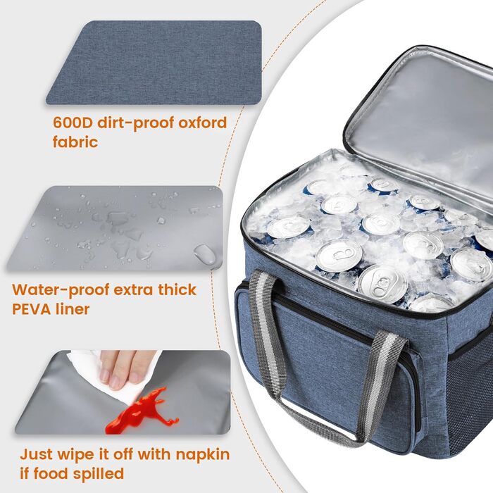 Термосумка для кемпінгу 15 л темно-синій DUNSOO