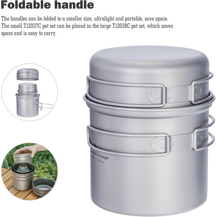 Набор производной посуды для кемпинга 500 и 1000 мл iBasingo