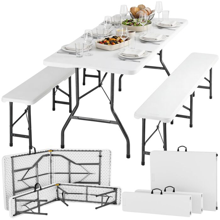 Комплект садовой мебели из 3 предметов белый tectake