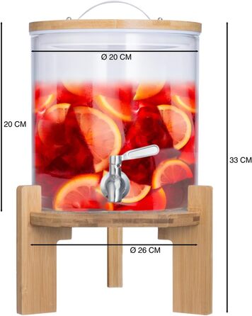 Диспенсер для напоїв зі сталевим краном 5 л Dimono
