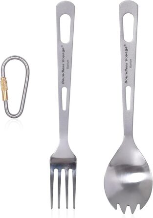 Безмежна подорож Титановий посуд Кемпінговий ніж і виделка Ложка Домашнє використання Набір столових приборів для подорожей для кемпінгу (Ti1530BQ)