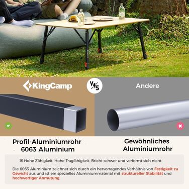 Складний бамбуковий стіл для кемпінгу 80 x 60 см KingCamp