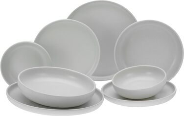 Набір посуду серії Uno з 16 предметів, комбінований сервіз керамограніту (Offwhite, посуд із 8 предметів), 22978