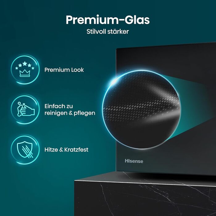 Мікрохвильова піч Hisense H20MOBP1HI / 700 Вт / InverterTech / Керамічне покриття / Преміальне скло / Виготовлена на замовлення, багатофазне приготування / Функція розморожування / 5 рівнів потужності / Блокування від дітей / Чорна (20 л, цифрове керуванн