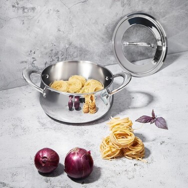 Каструля Fissman ABSOLUTE PRO 20x10 см / 3,2 л зі скляною кришкою нержавіюча сталь (5546)