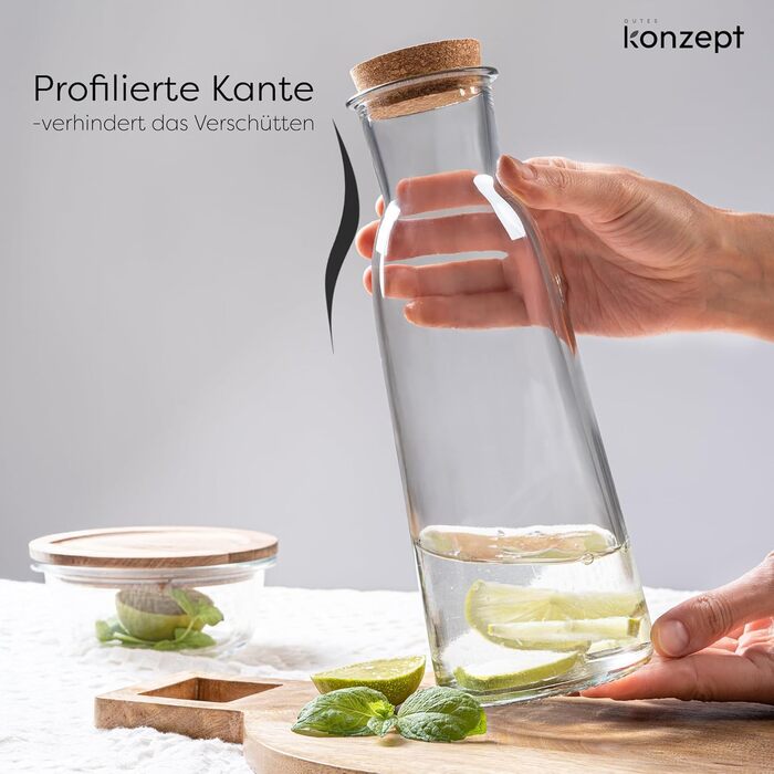 Набір графинів для води з кришками 3 шт 1 л KONZEPT