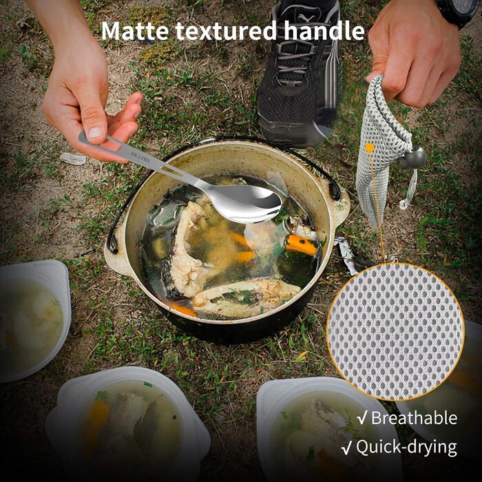 Набор туристических титановых столовых принадлежностей 3 предмета OUTXE