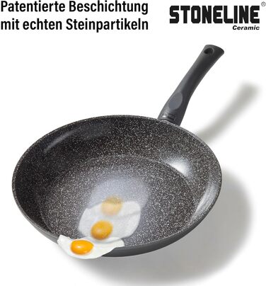 Сковорода с антипригарным покрытием 28 см, с крышкой STONELINE