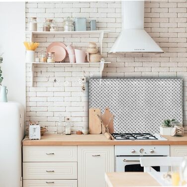 Дизайнерський кухонний бризкозахисний екран з алюмінієвого композиту, кухонний фартух, товщина 3 мм, 60x100 см, (ребристий листовий метал)