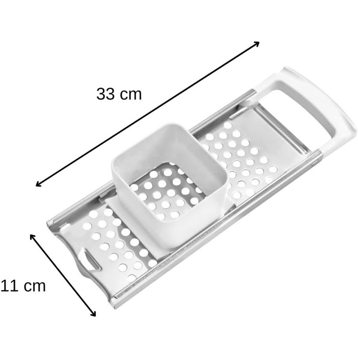 Тертка для коротких шпетц Fackelmann ARCADALINA, професійна класична терка для шпетц, виготовлена з нержавіючої сталі, для коротких шпетц (колір білий/срібний), кількість , 32x17 см