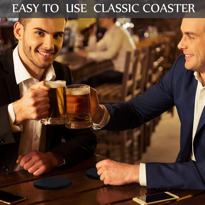 Набір із 50 круглих підставок із натурального сланцю Yinder