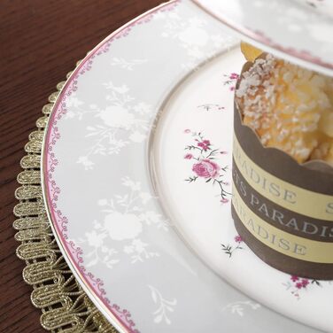 Набір із 6 чашок та блюдець &quotРожева троянда&quot, британський вінтажний набір післяобідніх чашок, порцелянова кавова чашка із золотим обідком, 150 мл (рожевий 3-рівневий пластик)