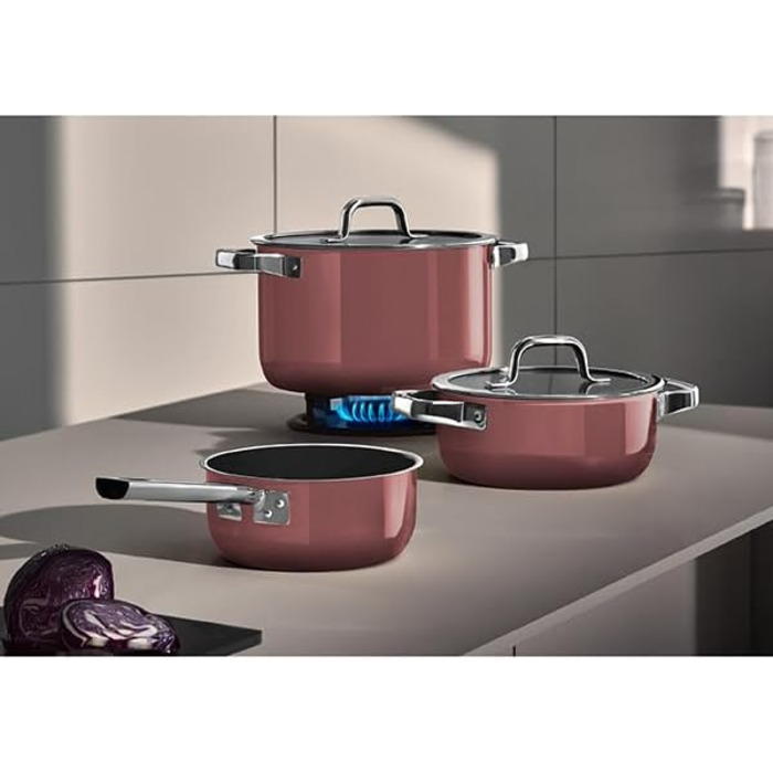 Каструля 24 см зі скляною кришкою, рожевий Fusiontec Mineral Pro WMF