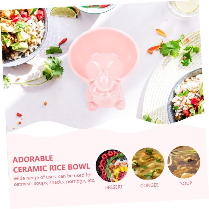 Керамічна миска у формі кролика на Великдень рожева Holibanna