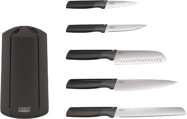 Набор ножей, 5 предметов с подставкой, черный Elevate Carousel Joseph Joseph
