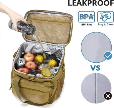 Тактична сумка для ланчу для чоловіків 12,3 л коричнева Bunnychic