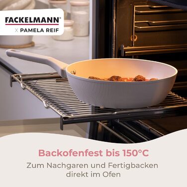 Сковорода глубокая 28 см с ребристым дизайном, пастельно-бежевый Pamela Reif Fackelmann