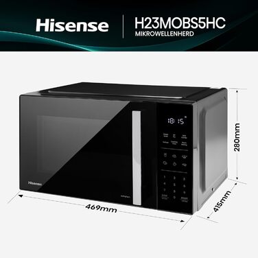 Микроволновая печь 23 л, 900 Вт черный H23MOBS5HC Hisense