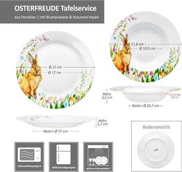 Набір посуду з 12 предметів на 6 осіб до Великодня MamboCat
