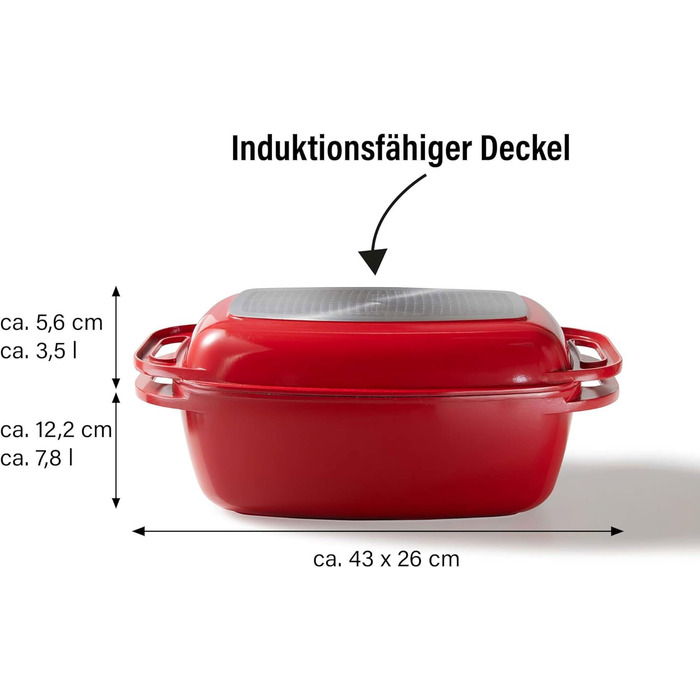 Жаровня с крышкой 43 x 26 см 8,4л STONELINE