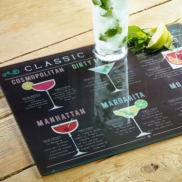 Доска стеклянная CreativeTops Cocktails, 40 ​​x 30 см