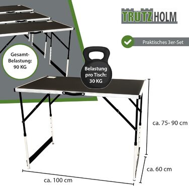 Комплект из 3 многофункциональных столов 100x60 см TRUTZHOLM
