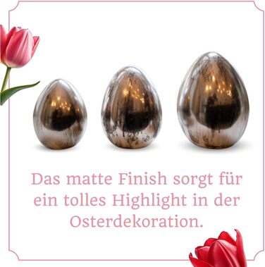 Набір декоративних фігурок Heitmann керамічна пасхальна прикраса під порцеляну, для встановлення, біла, приблизно 12,5 x 10,5 x 8 см (яйця - сріблясті матові)