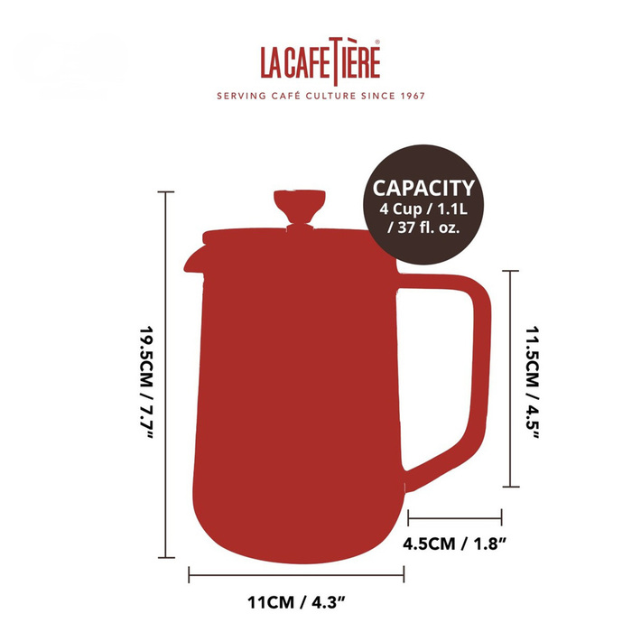 Чайник заварочный с фильтром Kitchen Craft LA CAFETIERE, стекло, 1 л