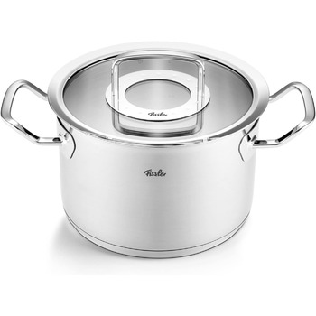 Каструля Fissler Original-Profi Collection/Нержавіюча сталь (Ø 2,1 л) зі скляною кришкою індукційна, срібляста (20 см)