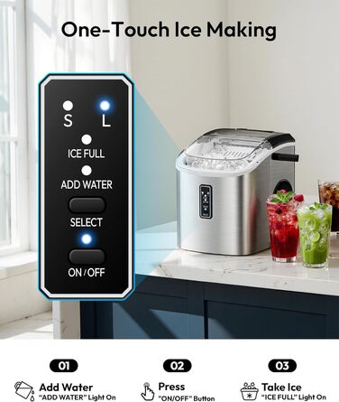 Компактный льдогенератор 1,1 л серебряный EUHOMY