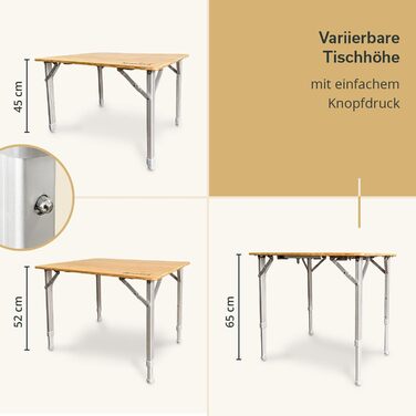 Бамбуковый кемпинговый стол 65 х 50 см Skandika