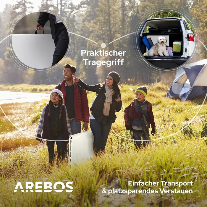 Складной фуршетный стол 182 x 74 x 74 см белый Arebos