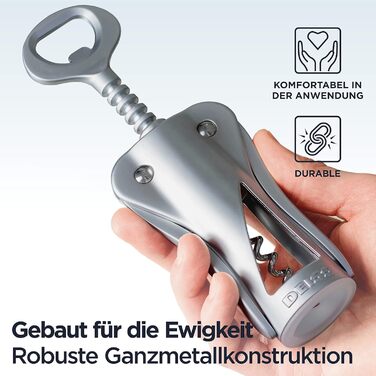 Професійний штопор-метелик срібний Deiss